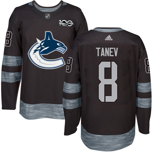 Adidas Canucks #8 Christopher Tanev Black 1917-100th Anniversary Stitched NHL Jersey - Click Image to Close